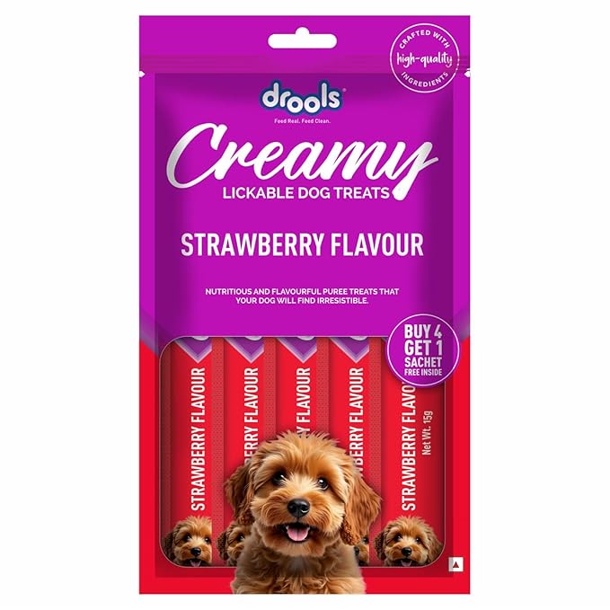 Drools Dog Treats, Creamy Strawberry 5 Sticks Tasty